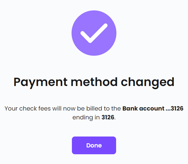 Select a separate payment method for check fees Melio