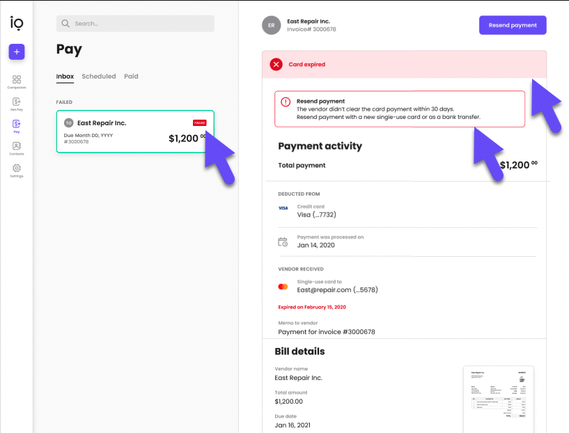 Are there any limitations to using a singleuse virtual card? Melio