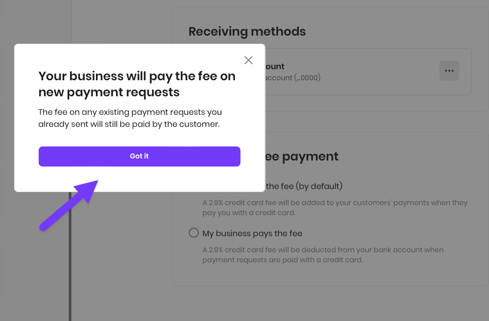 How can I pay the credit card fee on behalf of my customers? – Melio