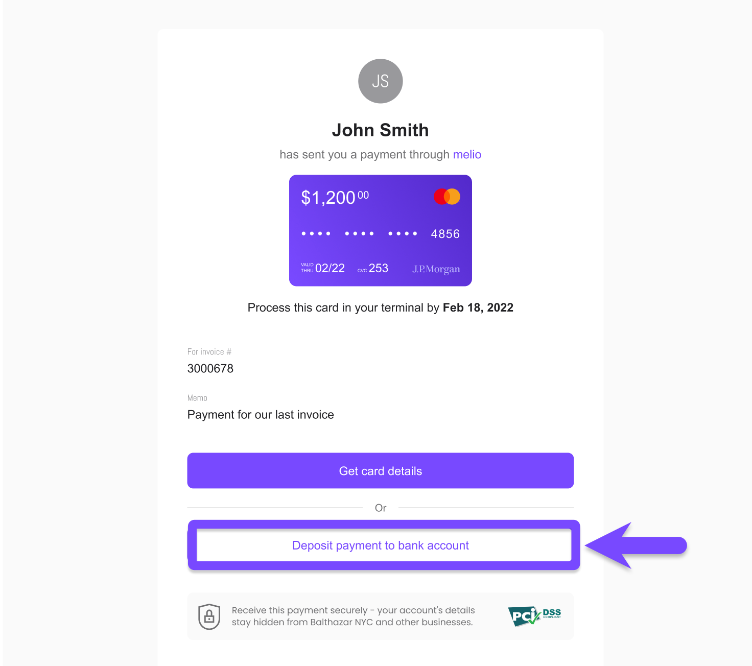 Switch your receiving method from a singleuse virtual card to ACH bank