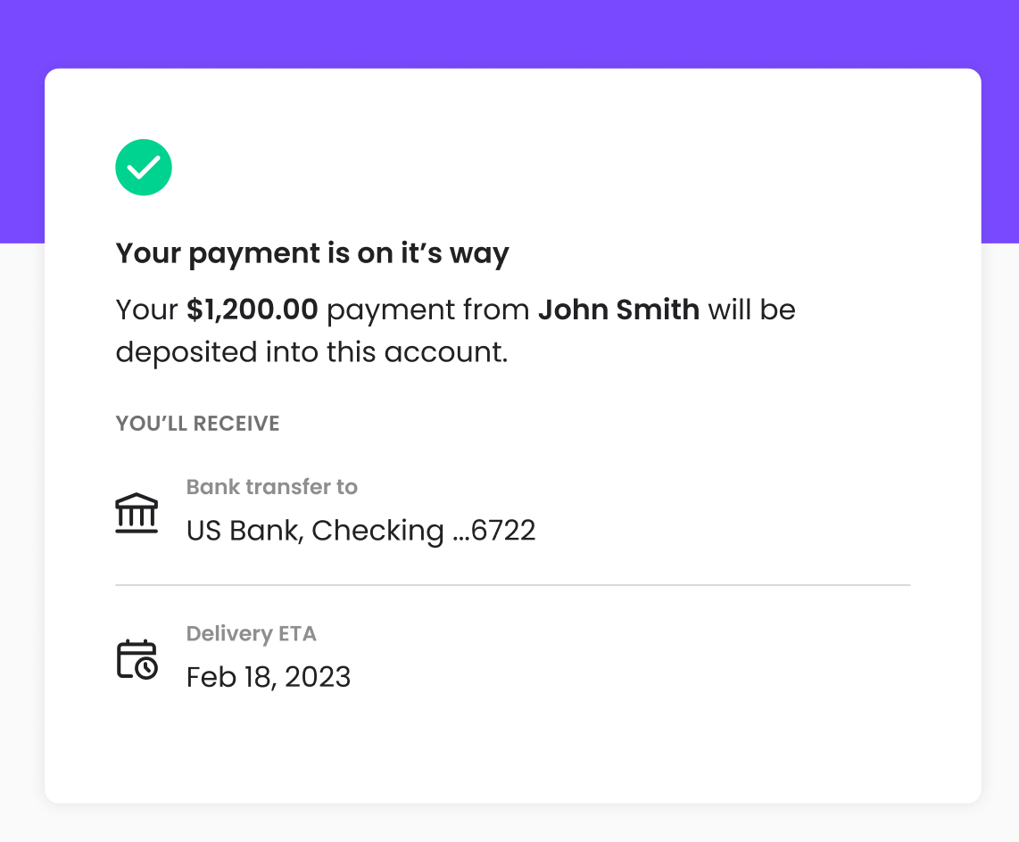 Switch your receiving method from a singleuse virtual card to ACH bank